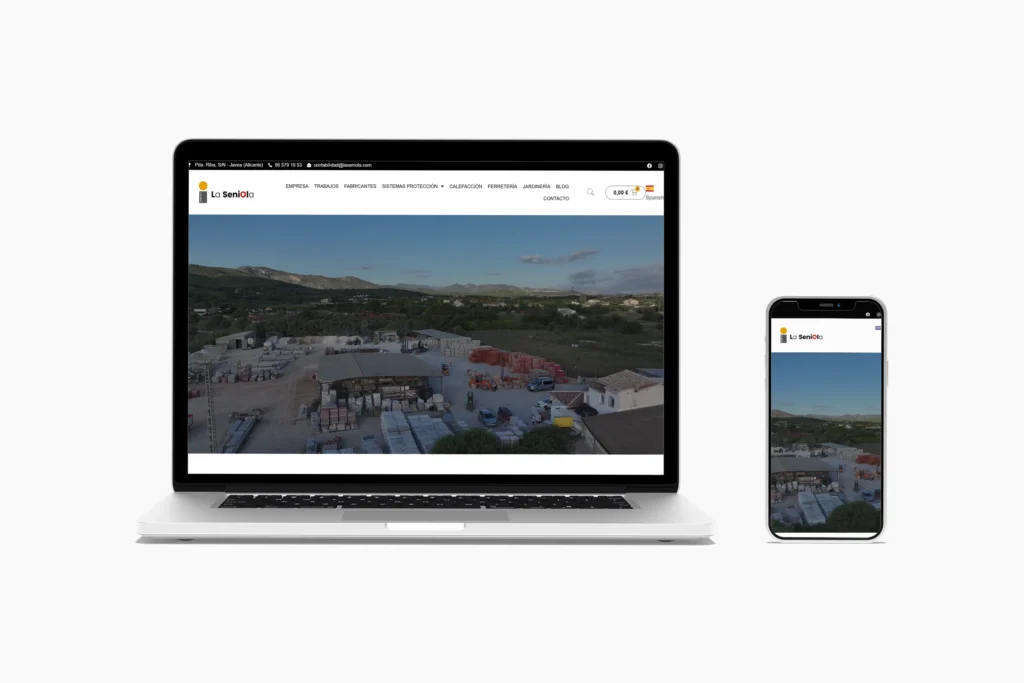 Web de La Seniola en portátil y móvil