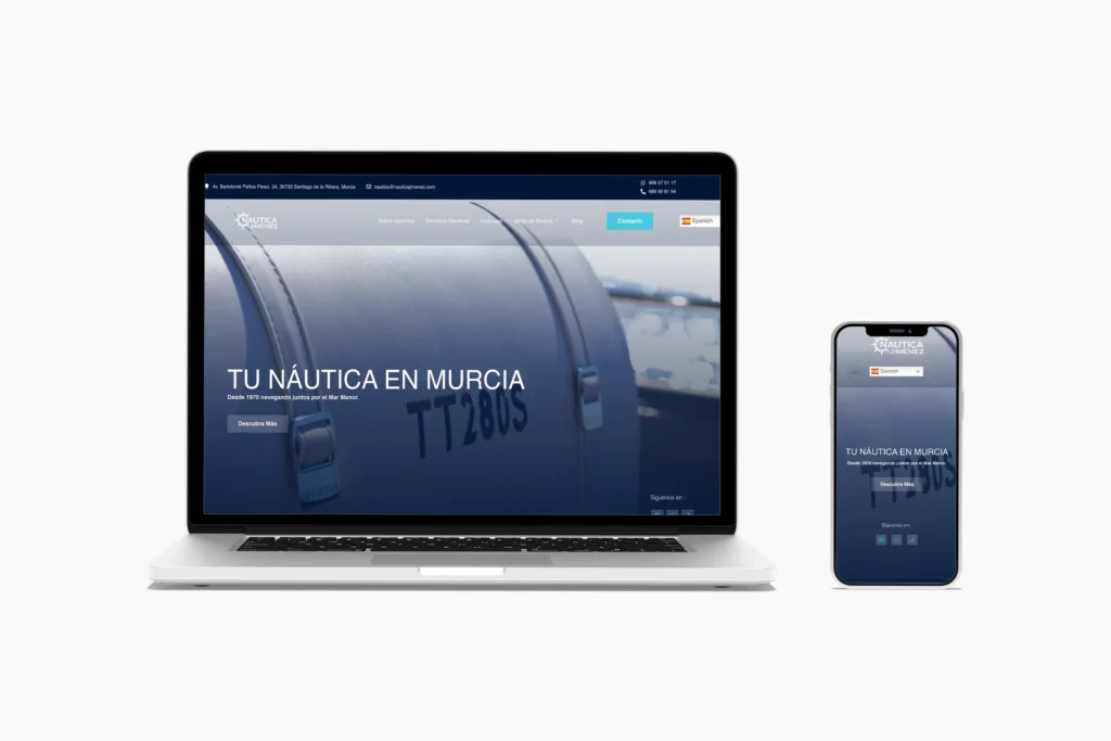 Web de Náutica Jiménez en portátil y móvil
